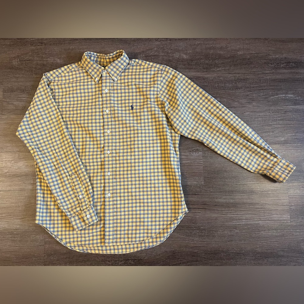 Ralph Lauren Classic Fit Men's Flannel Button Up Shirt Plaid Multicolor L D45